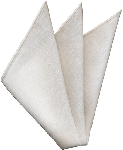 Linen White Pocket Square