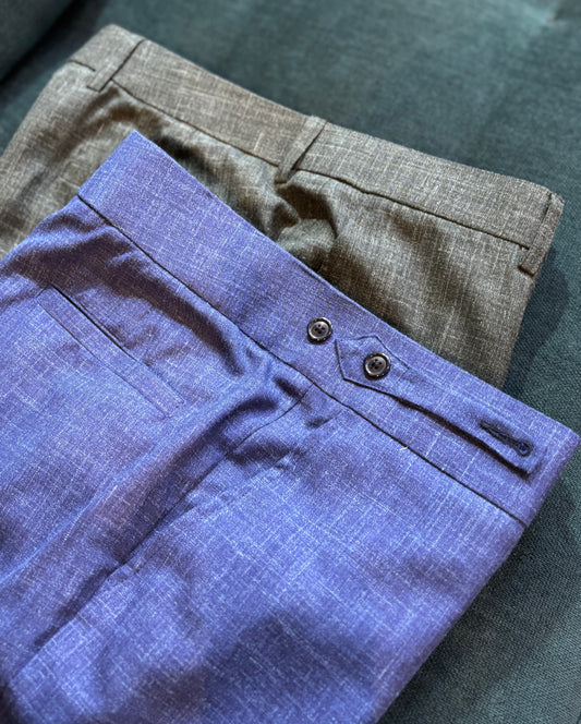 Loro Piana Wool Silk Linen Business Casual Trousers