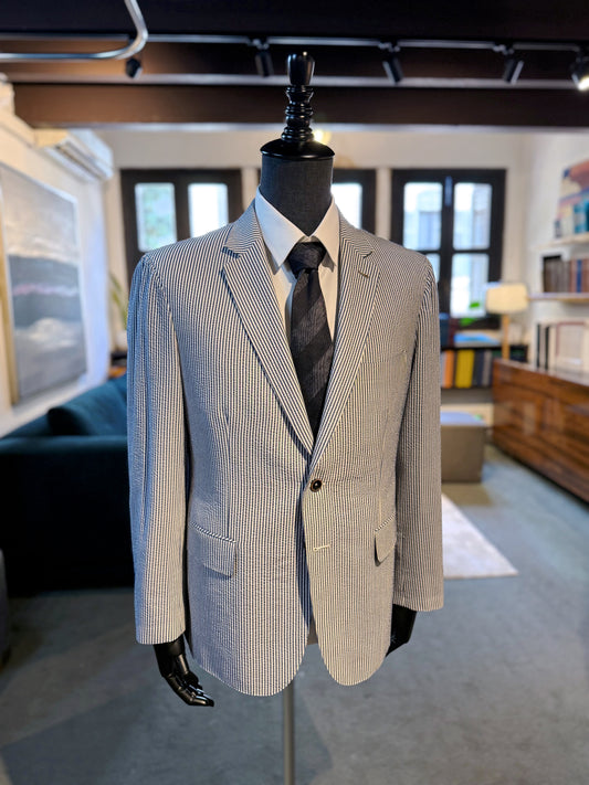 Loro Piana Mare Seersucker Suit Jacket