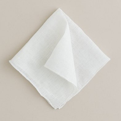 Linen White Pocket Square
