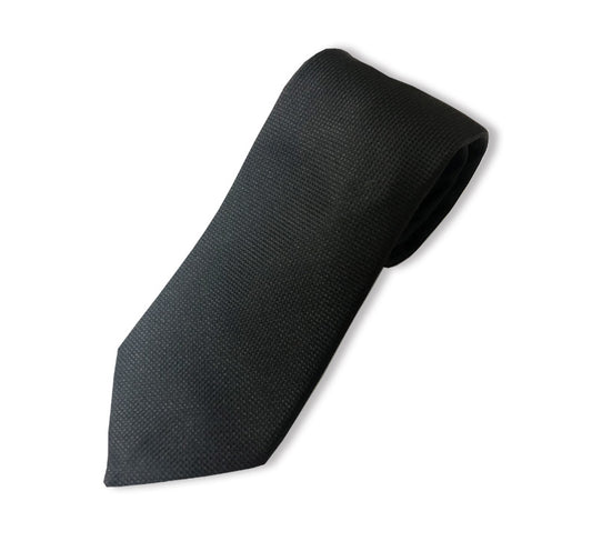 Black Check Textured Tie