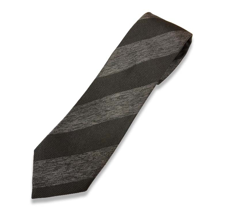 Black And Grey Stripe Silk Tie