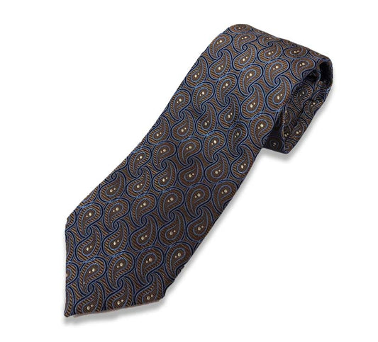 Brown And Blue Paisley Tie