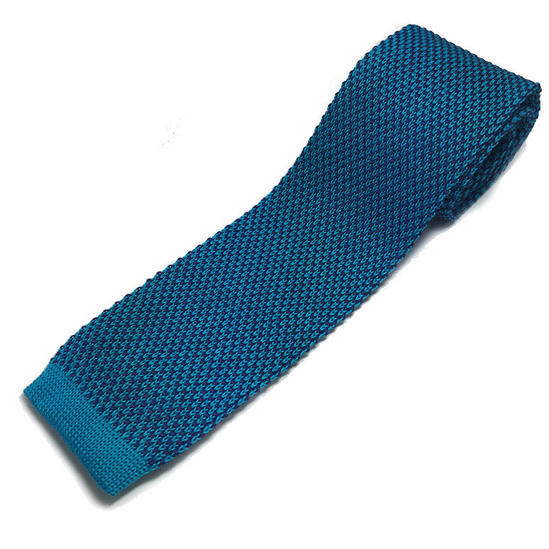 Teal Blue 2-tone Knitted Tie