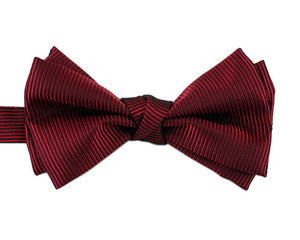Maroon With Stripe Bow Tie