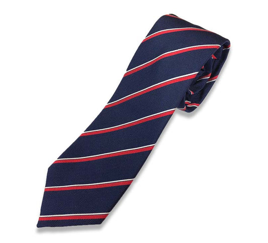 Blue And Red Stripe Silk Tie